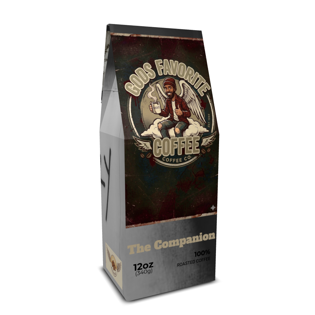 The Companion medium roast coffee bag from Gods Favorite Coffee